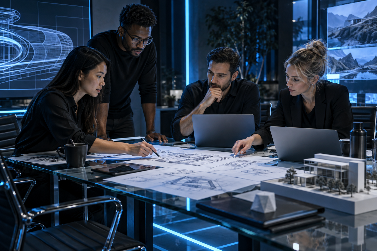 Custom engineering team collaborating
